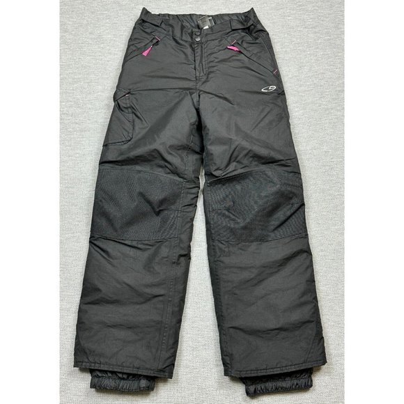 Champion Kids Black Pink Reflective Venture Dry Snow Ski Pants Size L 10-12 - Picture 1 of 16